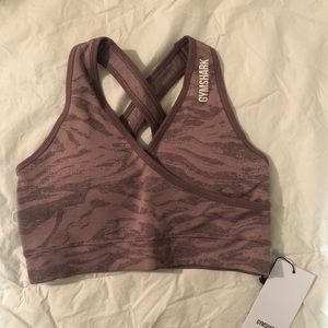 Purple animal print gymshark sports bra